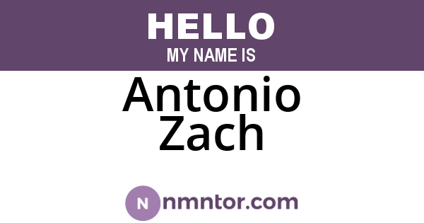 Antonio Zach