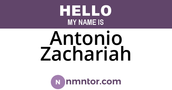 Antonio Zachariah