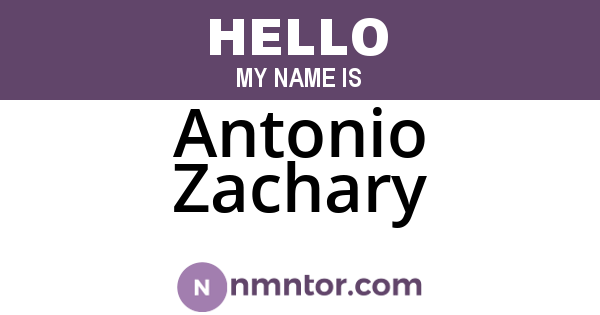 Antonio Zachary