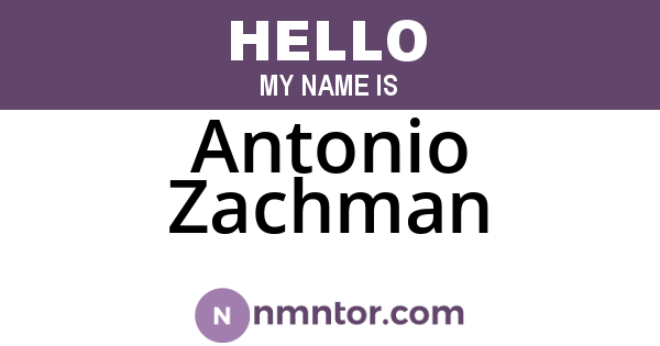 Antonio Zachman