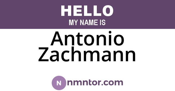 Antonio Zachmann