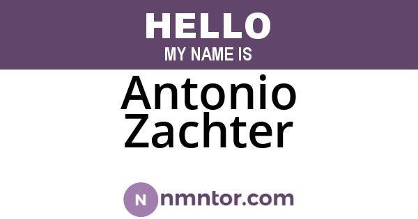 Antonio Zachter