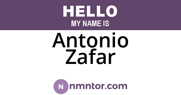 Antonio Zafar