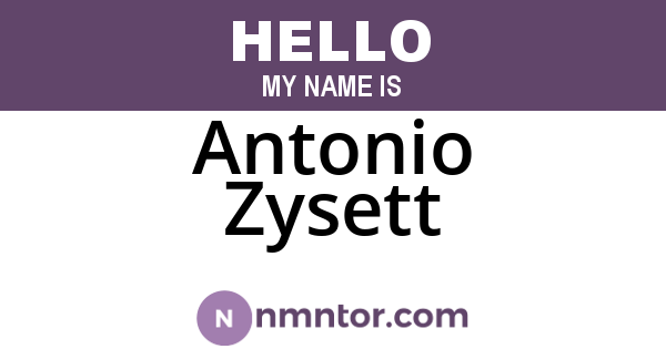 Antonio Zysett