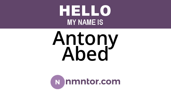 Antony Abed