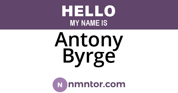 Antony Byrge