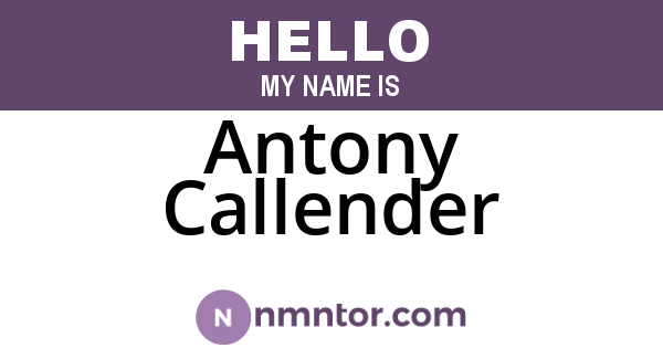 Antony Callender