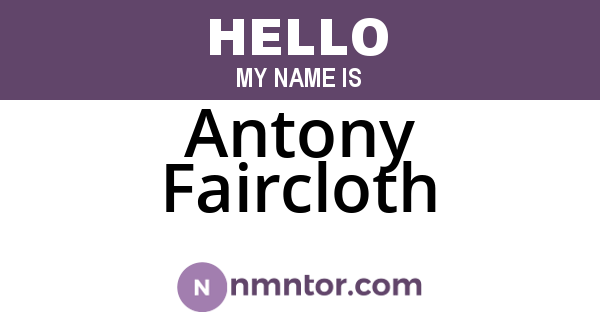 Antony Faircloth