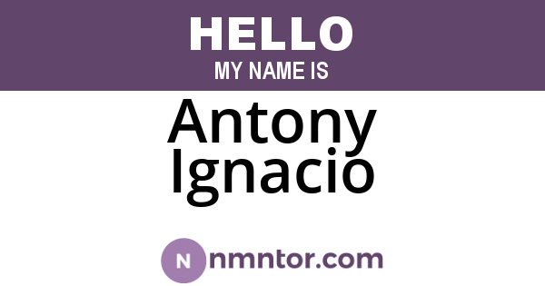 Antony Ignacio