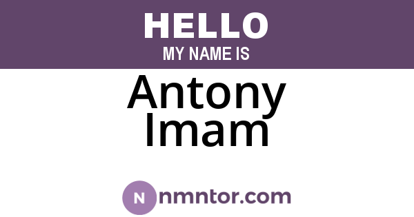 Antony Imam