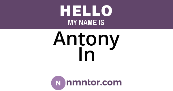 Antony In