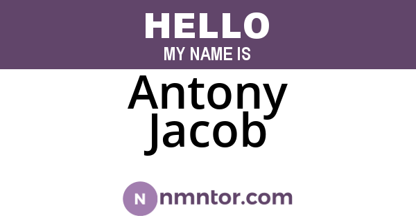 Antony Jacob