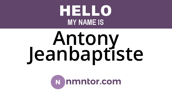 Antony Jeanbaptiste