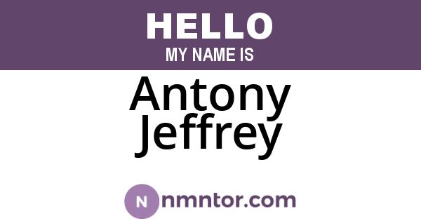 Antony Jeffrey