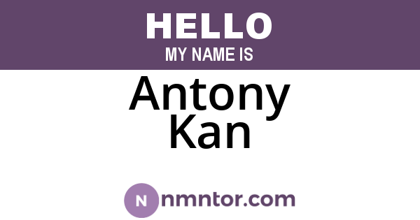Antony Kan
