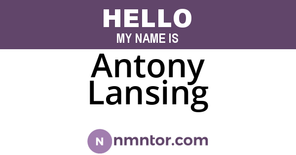 Antony Lansing