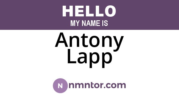 Antony Lapp