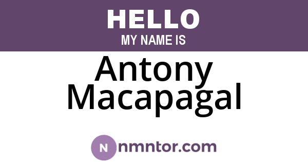Antony Macapagal