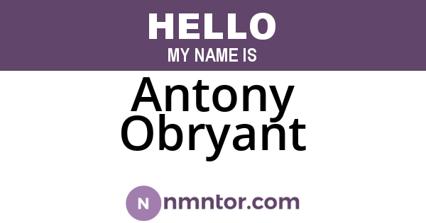 Antony Obryant