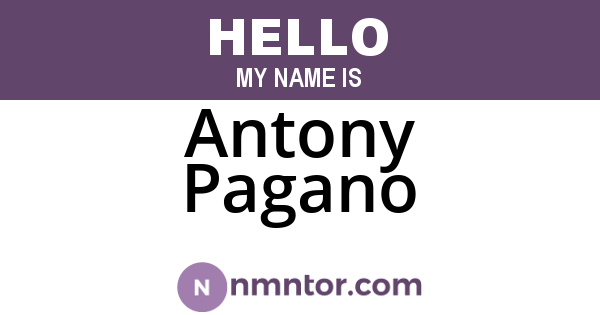 Antony Pagano