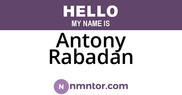 Antony Rabadan