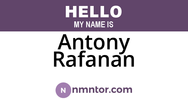 Antony Rafanan