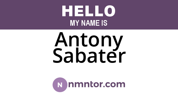 Antony Sabater