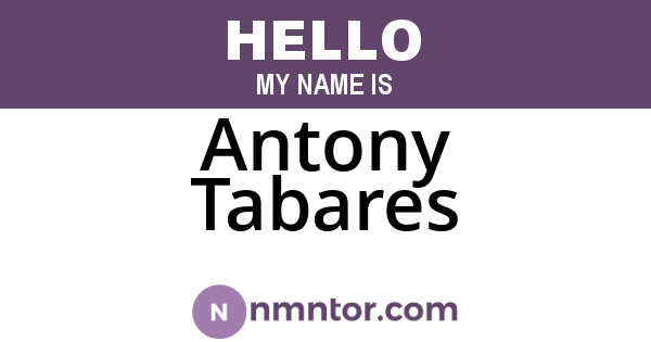 Antony Tabares