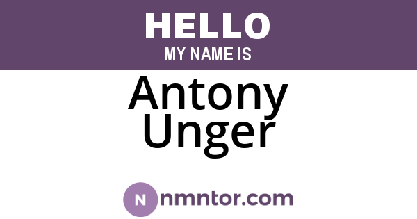 Antony Unger