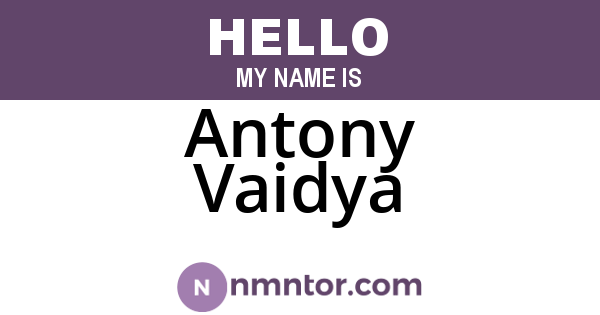 Antony Vaidya