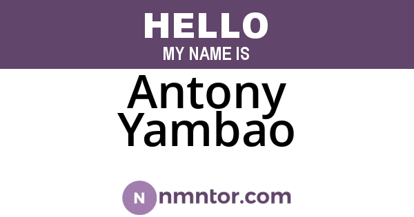 Antony Yambao