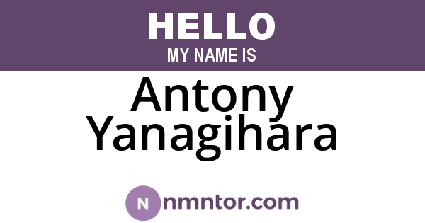 Antony Yanagihara
