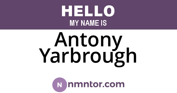 Antony Yarbrough
