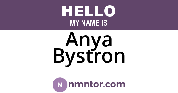 Anya Bystron