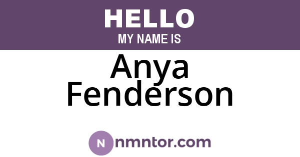 Anya Fenderson