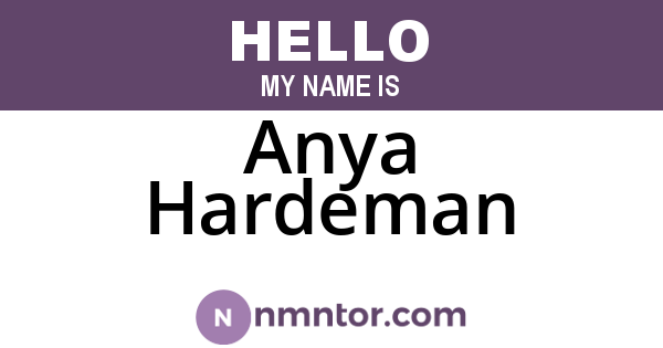 Anya Hardeman