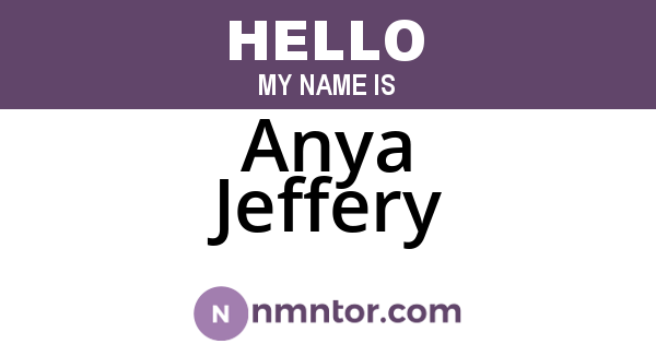 Anya Jeffery