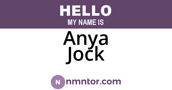 Anya Jock