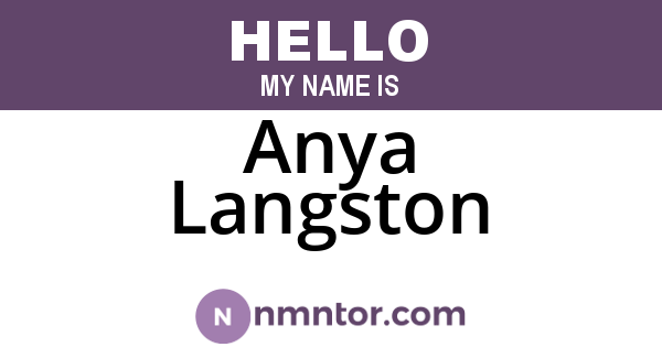 Anya Langston
