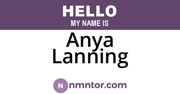 Anya Lanning