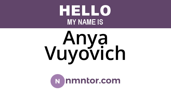Anya Vuyovich