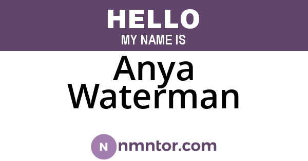 Anya Waterman