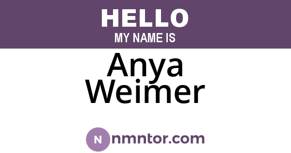 Anya Weimer