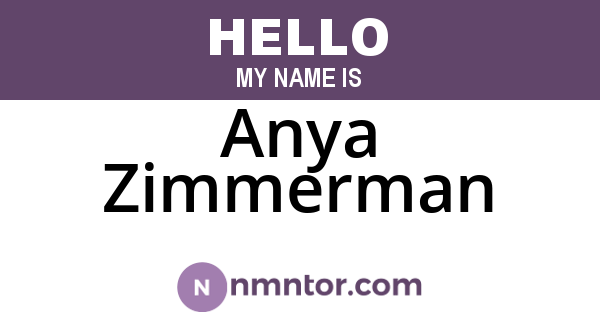 Anya Zimmerman