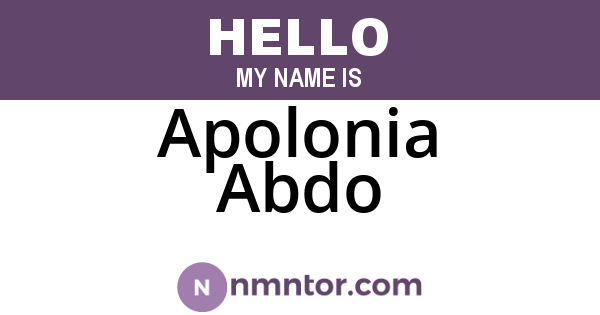Apolonia Abdo