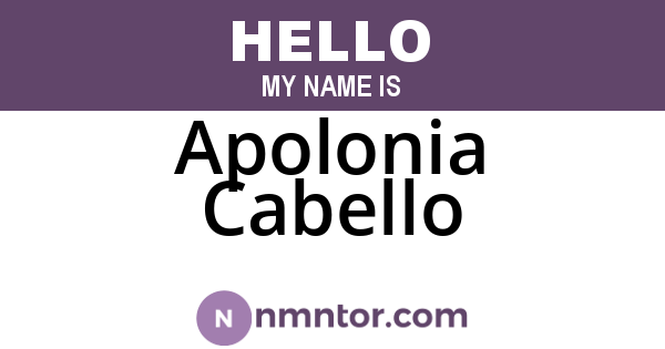 Apolonia Cabello