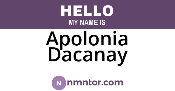 Apolonia Dacanay