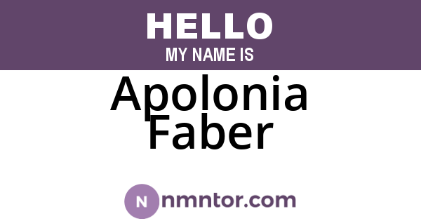 Apolonia Faber