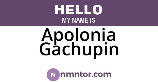 Apolonia Gachupin
