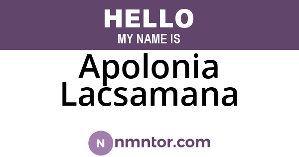Apolonia Lacsamana